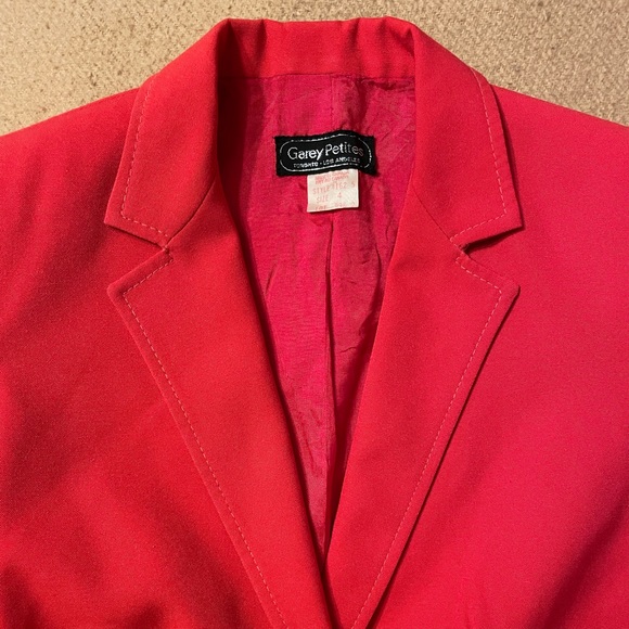 Retro 80s Garey Petites Blazer Suit Jacket Red Size 4 Vintage - Picture 5 of 15